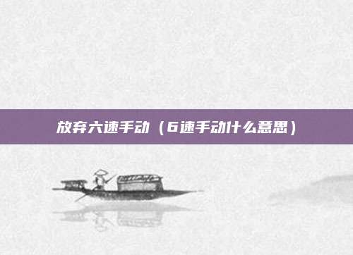 放弃六速手动(6速手动什么意思)