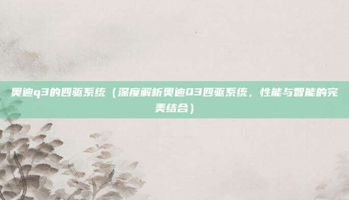 奥迪q3的四驱系统（深度解析奥迪Q3四驱系统，性能与智能的完美结合）