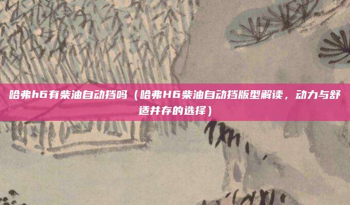 哈弗h6有柴油自动挡吗（哈弗H6柴油自动挡版型解读，动力与舒适并存的选择）