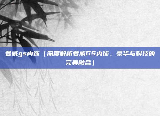 君威gs内饰（深度解析君威GS内饰，豪华与科技的完美融合）