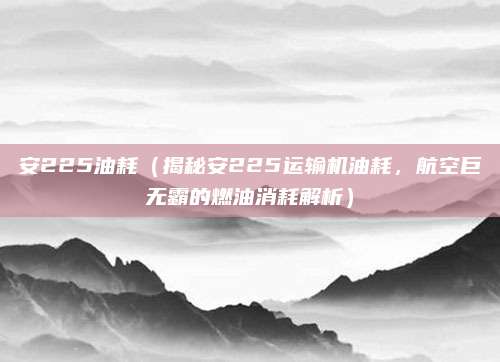 安225油耗（揭秘安225运输机油耗，航空巨无霸的燃油消耗解析）