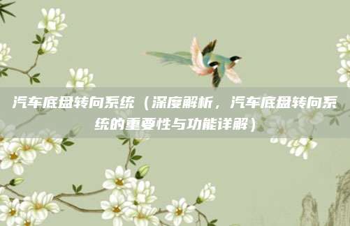 汽车底盘转向系统（深度解析，汽车底盘转向系统的重要性与功能详解）