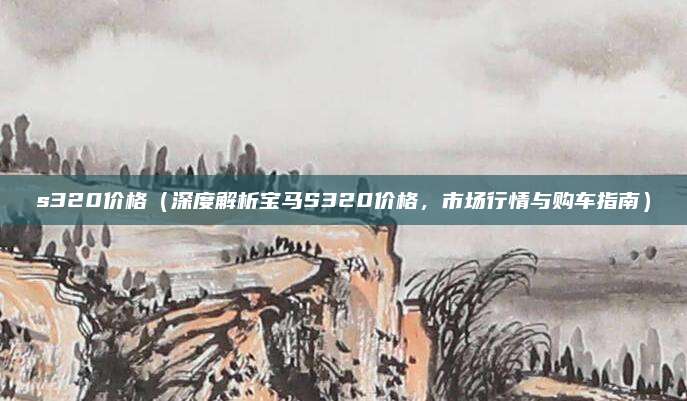 s320价格（深度解析宝马S320价格，市场行情与购车指南）