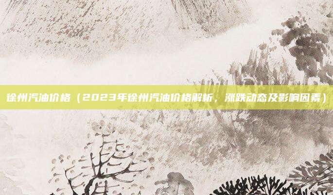 徐州汽油价格（2023年徐州汽油价格解析，涨跌动态及影响因素）