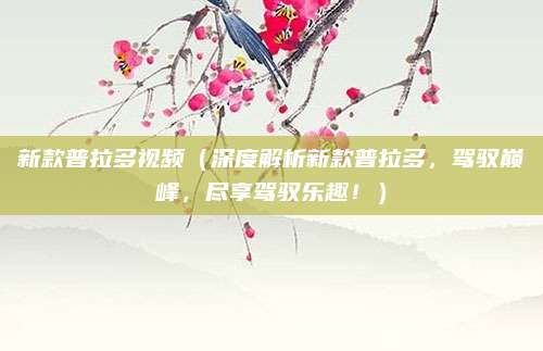 新款普拉多视频（深度解析新款普拉多，驾驭巅峰，尽享驾驭乐趣！）