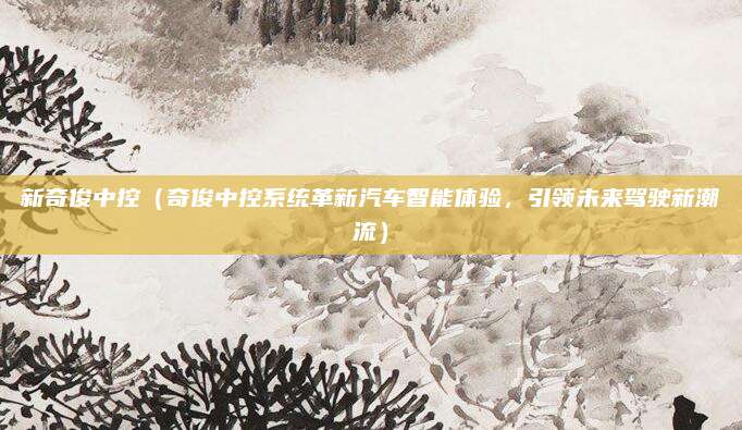 新奇俊中控（奇俊中控系统革新汽车智能体验，引领未来驾驶新潮流）