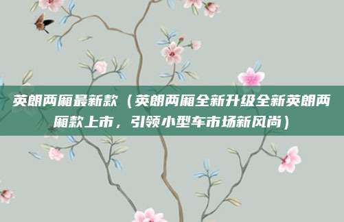 英朗两厢最新款（英朗两厢全新升级全新英朗两厢款上市，引领小型车市场新风尚）