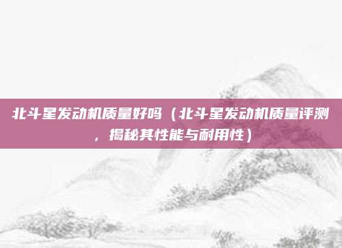 北斗星发动机质量好吗（北斗星发动机质量评测，揭秘其性能与耐用性）