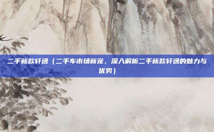 二手新款轩逸（二手车市场新宠，深入解析二手新款轩逸的魅力与优势）