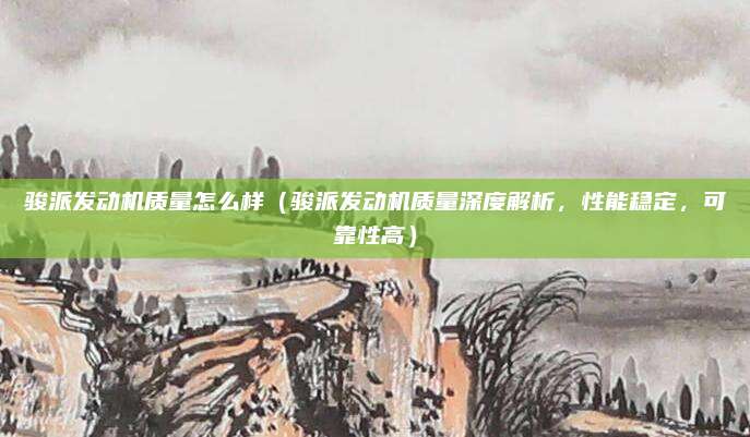 骏派发动机质量怎么样（骏派发动机质量深度解析，性能稳定，可靠性高）