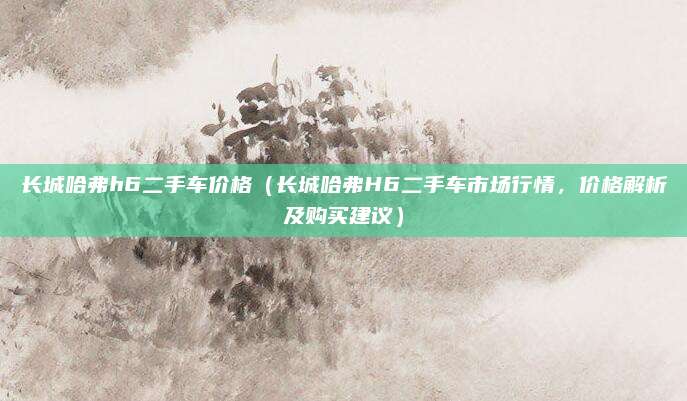 长城哈弗h6二手车价格（长城哈弗H6二手车市场行情，价格解析及购买建议）