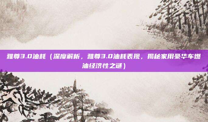 雅尊3.0油耗（深度解析，雅尊3.0油耗表现，揭秘家用豪华车燃油经济性之谜）