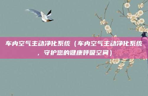 车内空气主动净化系统（车内空气主动净化系统，守护您的健康呼吸空间）