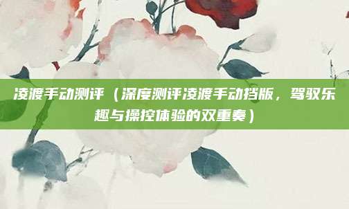 凌渡手动测评（深度测评凌渡手动挡版，驾驭乐趣与操控体验的双重奏）