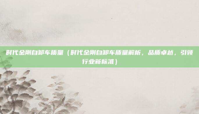时代金刚自卸车质量（时代金刚自卸车质量解析，品质卓越，引领行业新标准）