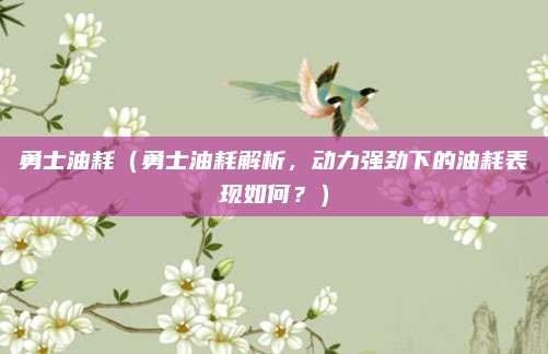 勇士油耗（勇士油耗解析，动力强劲下的油耗表现如何？）