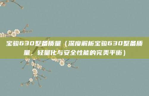 宝骏630整备质量（深度解析宝骏630整备质量，轻量化与安全性能的完美平衡）