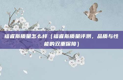 福睿斯质量怎么样（福睿斯质量评测，品质与性能的双重保障）