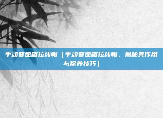 手动变速箱拉线帽（手动变速箱拉线帽，揭秘其作用与保养技巧）