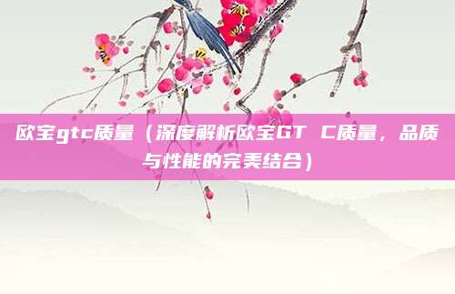 欧宝gtc质量（深度解析欧宝GT C质量，品质与性能的完美结合）
