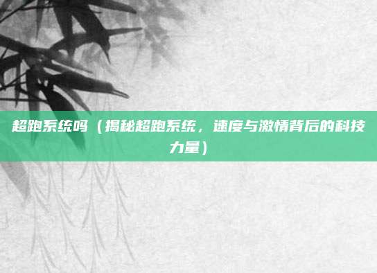 超跑系统吗（揭秘超跑系统，速度与激情背后的科技力量）