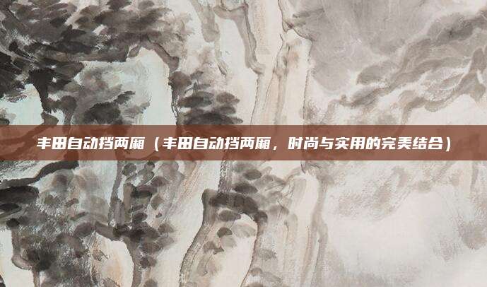 丰田自动挡两厢（丰田自动挡两厢，时尚与实用的完美结合）