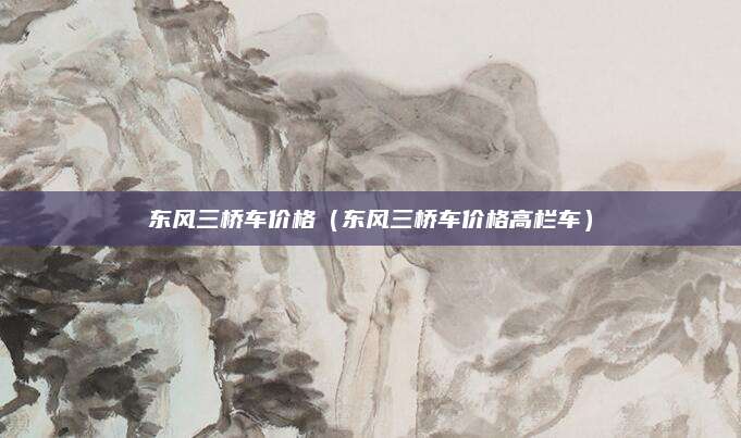 东风三桥车价格(东风三桥车价格高栏车)
