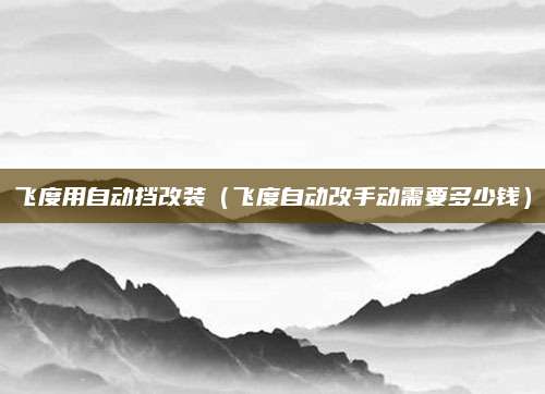 飞度用自动挡改装(飞度自动改手动需要多少钱)