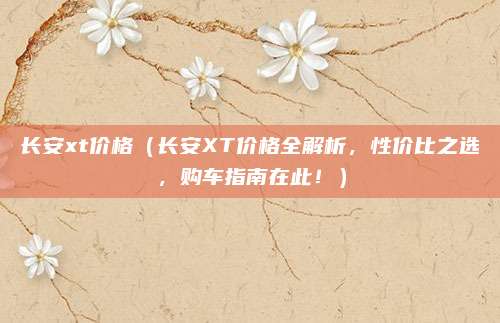 长安xt价格（长安XT价格全解析，性价比之选，购车指南在此！）