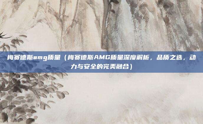 梅赛德斯amg质量（梅赛德斯AMG质量深度解析，品质之选，动力与安全的完美融合）