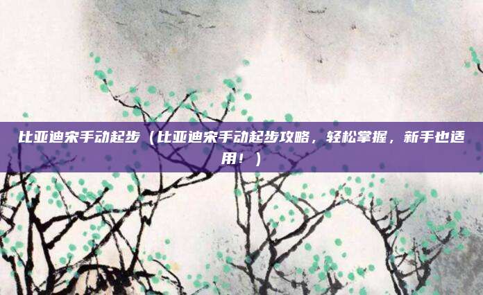 比亚迪宋手动起步（比亚迪宋手动起步攻略，轻松掌握，新手也适用！）
