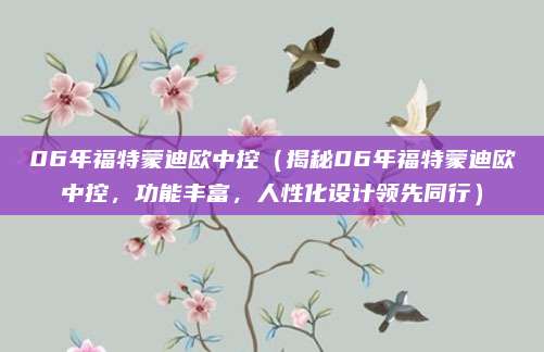 06年福特蒙迪欧中控（揭秘06年福特蒙迪欧中控，功能丰富，人性化设计领先同行）