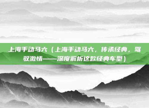 上海手动马六（上海手动马六，传承经典，驾驭激情——深度解析这款经典车型）
