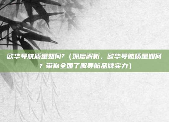 欧华导航质量如何?（深度解析，欧华导航质量如何？带你全面了解导航品牌实力）