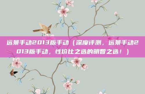 远景手动2013版手动（深度评测，远景手动2013版手动，性价比之选的明智之选！）