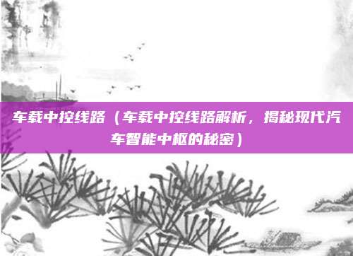 车载中控线路（车载中控线路解析，揭秘现代汽车智能中枢的秘密）