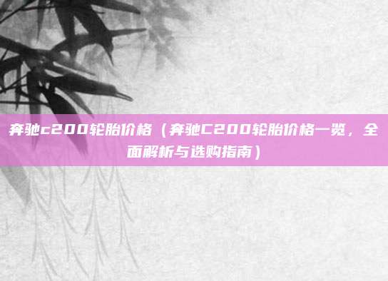 奔驰c200轮胎价格（奔驰C200轮胎价格一览，全面解析与选购指南）