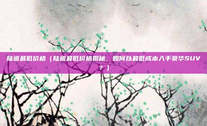陆巡最低价格（陆巡最低价格揭秘，如何以最低成本入手豪华SUV？）