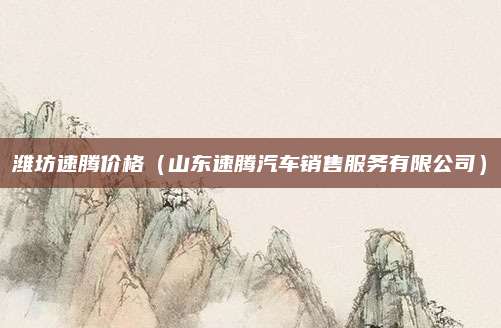 潍坊速腾价格(山东速腾汽车销售服务有限公司)