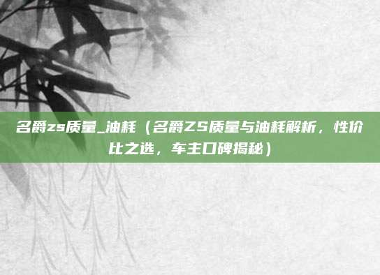 名爵zs质量_油耗（名爵ZS质量与油耗解析，性价比之选，车主口碑揭秘）