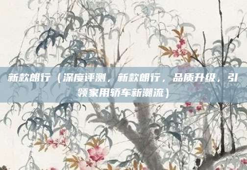 新款朗行（深度评测，新款朗行，品质升级，引领家用轿车新潮流）