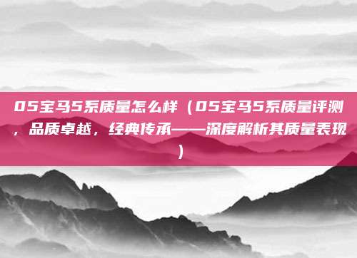 05宝马5系质量怎么样（05宝马5系质量评测，品质卓越，经典传承——深度解析其质量表现）