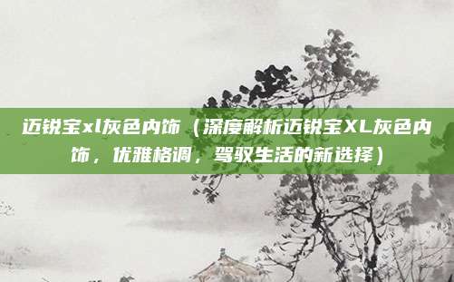 迈锐宝xl灰色内饰（深度解析迈锐宝XL灰色内饰，优雅格调，驾驭生活的新选择）