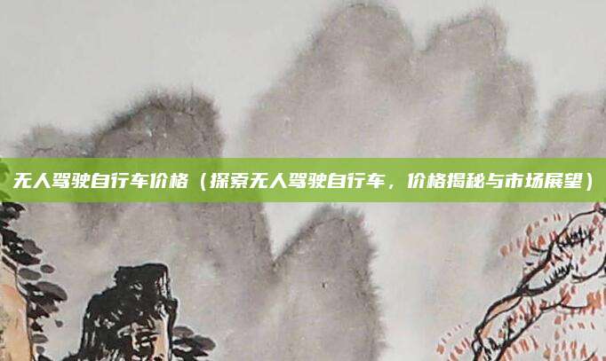 无人驾驶自行车价格（探索无人驾驶自行车，价格揭秘与市场展望）