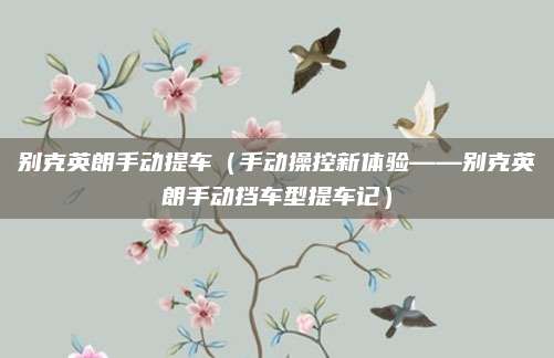 别克英朗手动提车（手动操控新体验——别克英朗手动挡车型提车记）