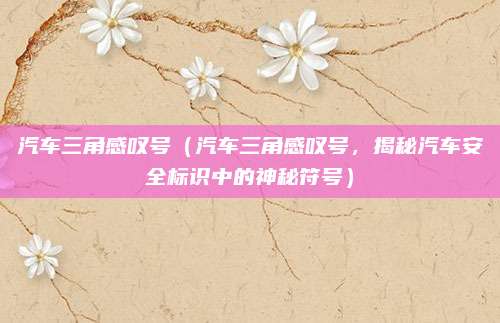 汽车三角感叹号（汽车三角感叹号，揭秘汽车安全标识中的神秘符号）