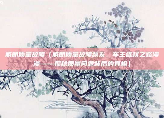威朗质量故障（威朗质量故障频发，车主维权之路漫漫——揭秘质量问题背后的真相）