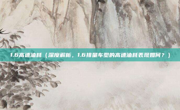 1.6高速油耗（深度解析，1.6排量车型的高速油耗表现如何？）