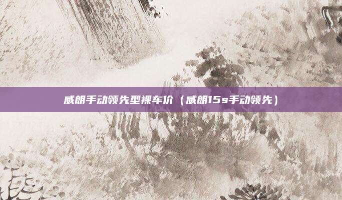 威朗手动领先型裸车价（威朗15s手动领先）