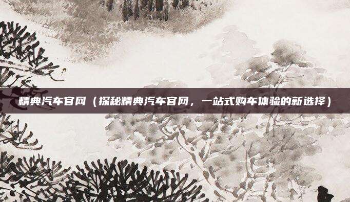 精典汽车官网（探秘精典汽车官网，一站式购车体验的新选择）